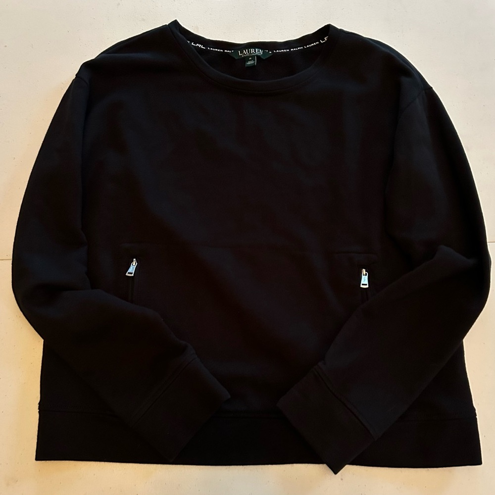 Lauren Ralph Lauren long sleeve black sweatshirt.
